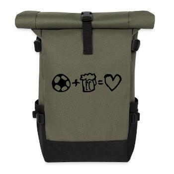 football+beer=love - Roll Top Backpack - olive/black - Front