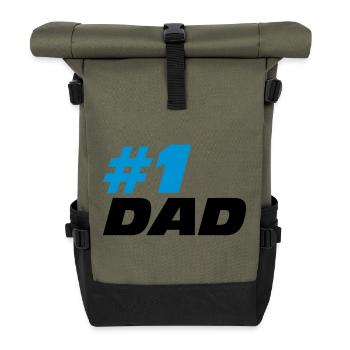 #1 Dad - Rolltop Rucksack - Olive/Schwarz - Vorne