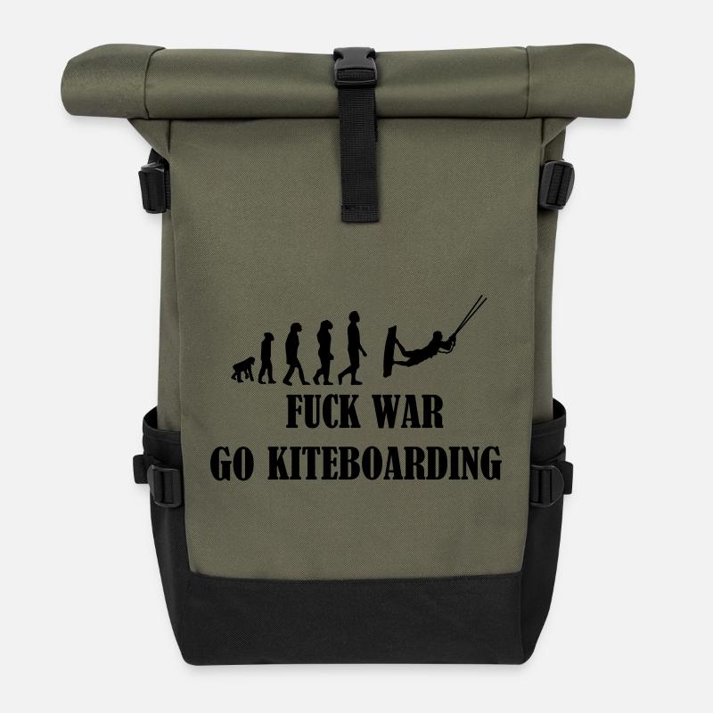 Kiteboard,Kiteboarder,Kiteboarding,Mer,Conseil - Sac à dos roll top - olive/noir