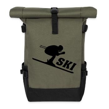 Ski, ski, ski, après-ski, freeski, hiver - Sac à dos roll top - olive/noir - Devant