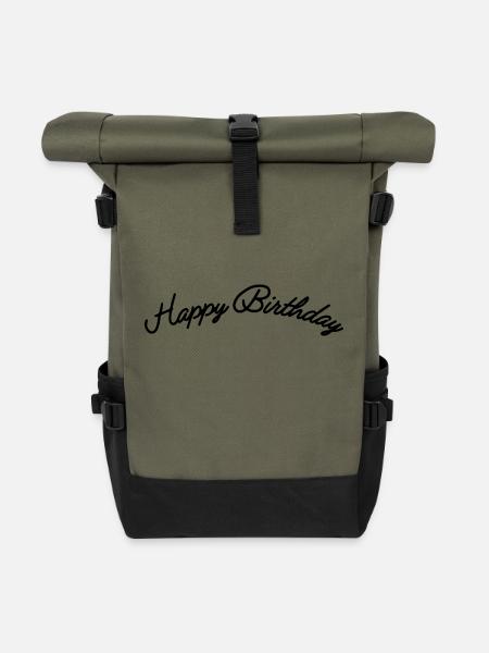 Happy Birthday - Rolltop Rucksack - Olive/Schwarz