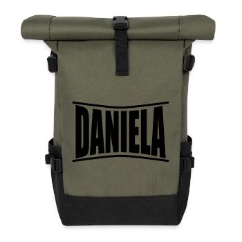 Daniela T-Shirt Geschenkidee - Rolltop Rucksack - Olive/Schwarz - Vorne