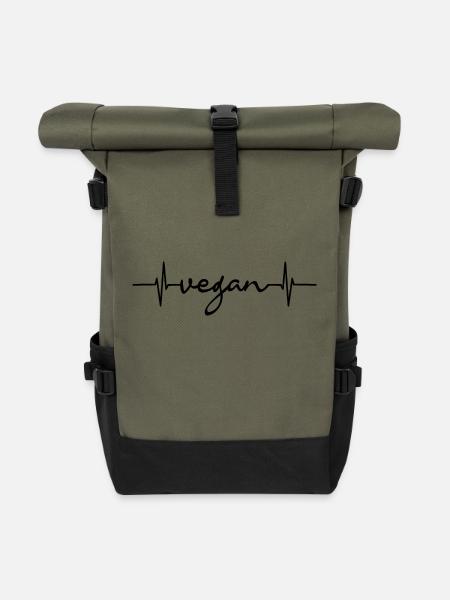 Vegan - Rolltop Rucksack - Olive/Schwarz