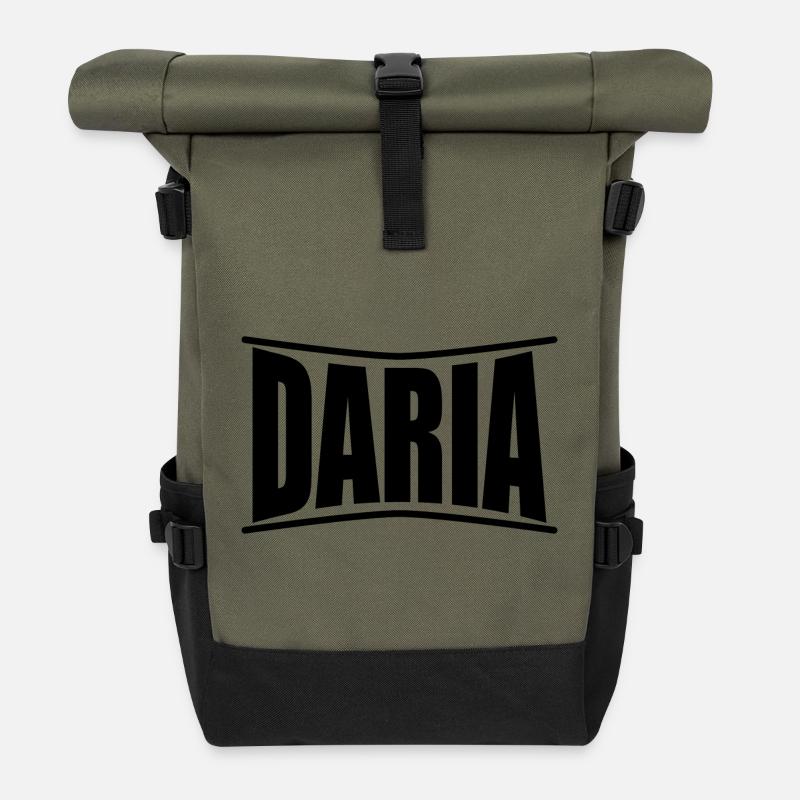 Daria T-Shirt T-Shirt Geschenkidee - Rolltop Rucksack - Olive/Schwarz