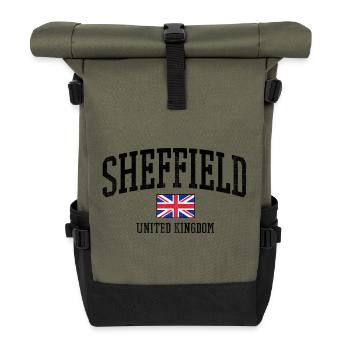 Sheffield UK Distressed Flag - Roll Top Backpack - olive/black - Front