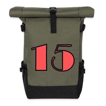 15. 15 ANS. 15e ANNIVERSAIRE. ANNIVERSAIRE 15 ANS. - Sac à dos roll top - olive/noir - Devant