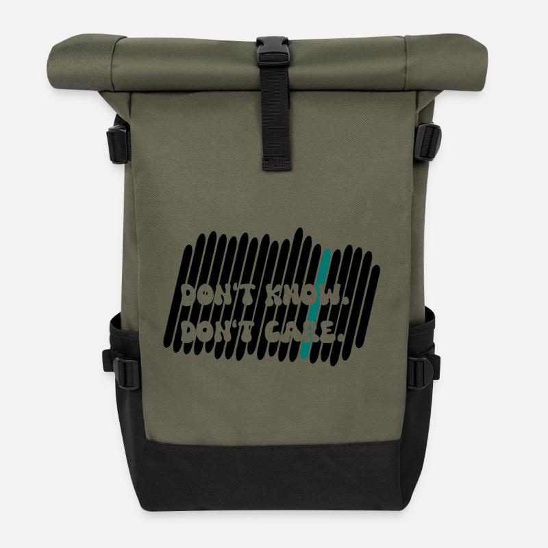 don't care - Rolltop Rucksack - Olive/Schwarz