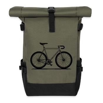 Fixie Bicycle Gravel Bike Minimalist - Roll Top Backpack - olive/black - Front