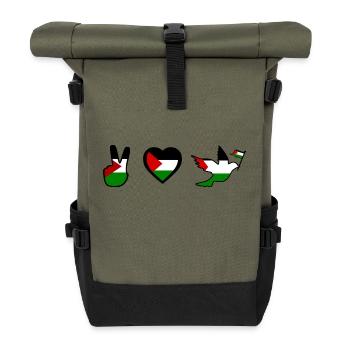 Free palestine - Sac à dos roll top - olive/noir - Devant