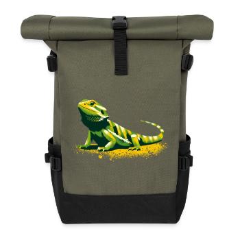 Bearded dragon - Roll Top Backpack - olive/black - Front