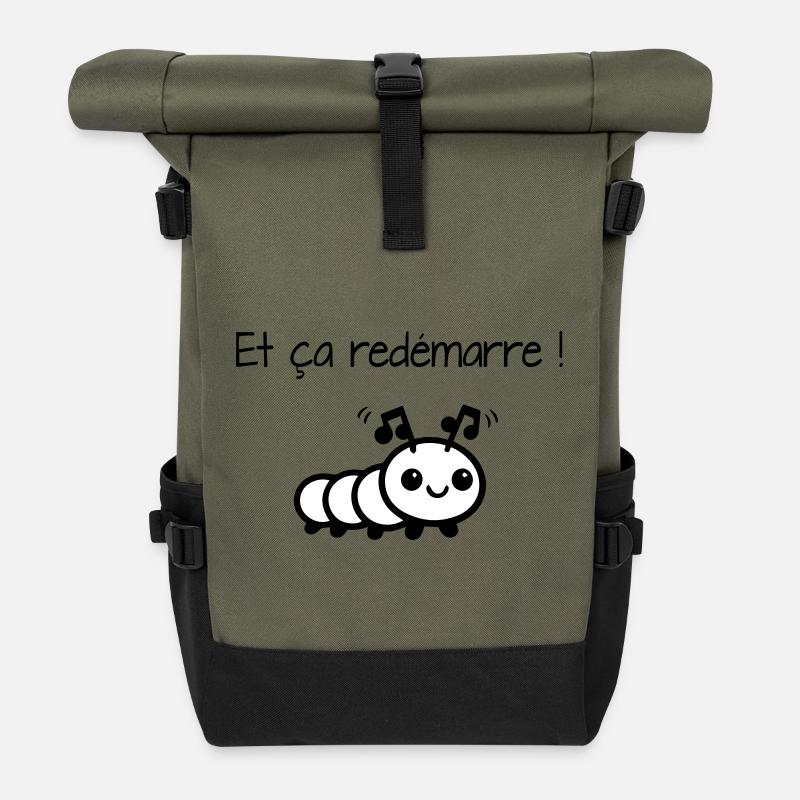 And it starts again! - Roll Top Backpack - olive/black