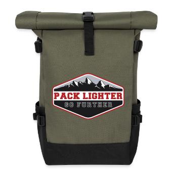 Pack lighter, go further - Roll Top Backpack - olive/black - Front