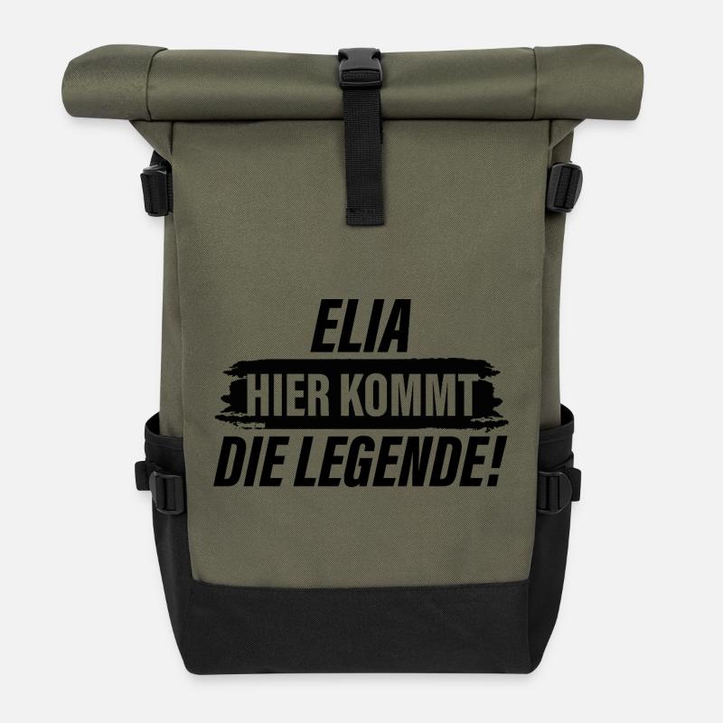 Elijah - Here Comes the Legend - Roll Top Backpack - olive/black