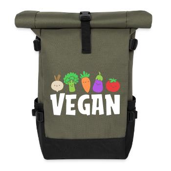 Dietician Diet Vegan - Roll Top Backpack - olive/black - Front