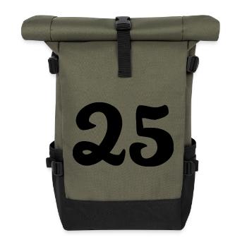 25. 25 JAHRE. 25. JUBILÄUM. 25 JAHRESJUBILÄUM. - Rolltop Rucksack - Olive/Schwarz - Vorne