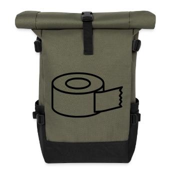 Klebeband Tape Handwerk Icon - Rolltop Rucksack - Olive/Schwarz - Vorne