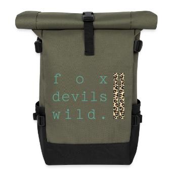 Fox Devil Wild Leopard - Roll Top Backpack - olive/black - Front