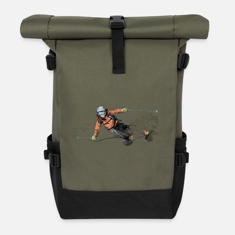 ski - Rolltop Rucksack - Olive/Schwarz