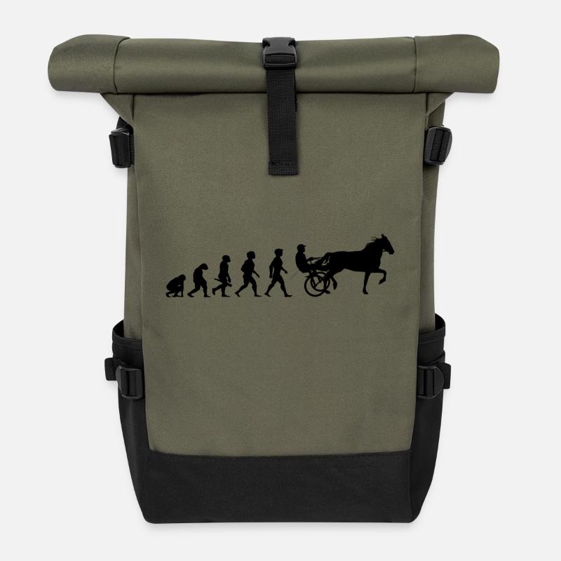 Evolution trot racing chevaux de course de chevaux - Sac à dos roll top - olive/noir
