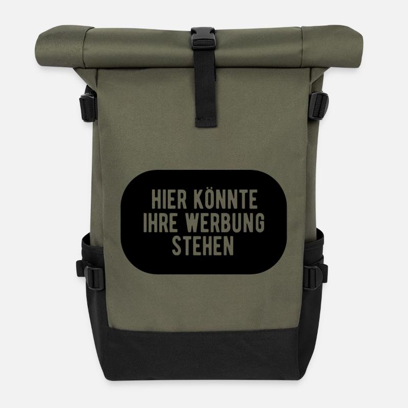 Hier könnte ihre Werbung stehen - Rolltop Rucksack - Olive/Schwarz