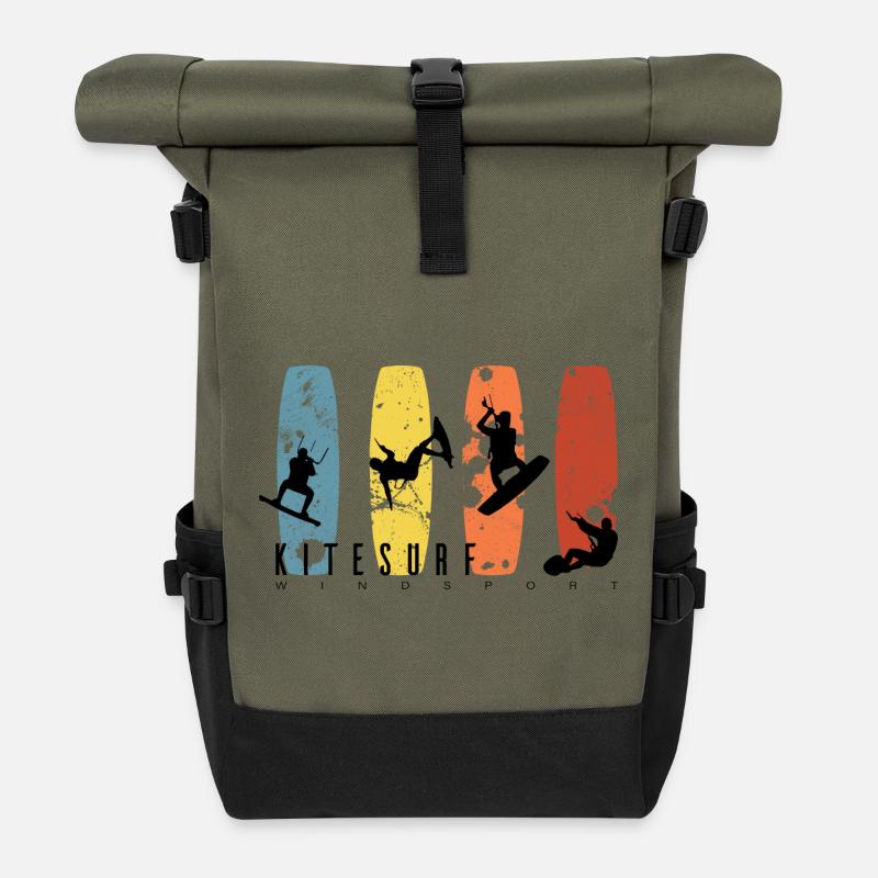 KITESURF - Sac à dos roll top - olive/noir