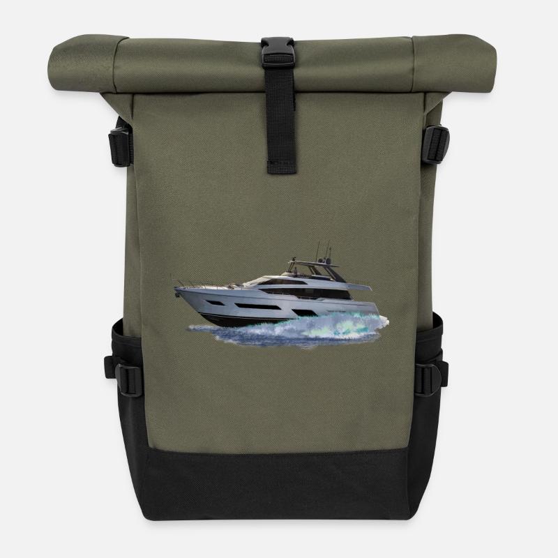 Motorboot - Rolltop Rucksack - Olive/Schwarz