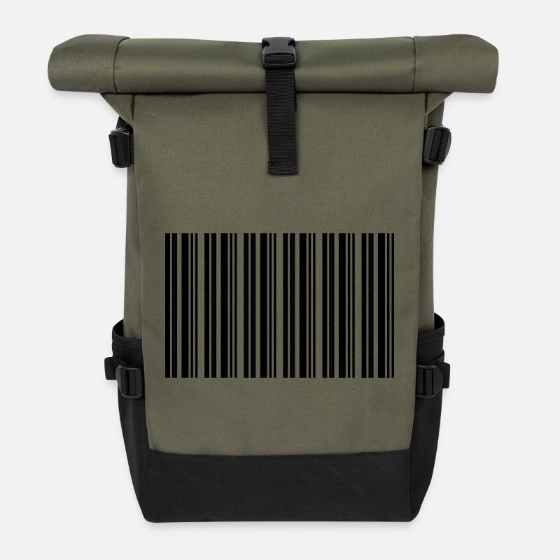 Conception de technologies informatiques pour nerds de code-barres - Sac à dos roll top - olive/noir