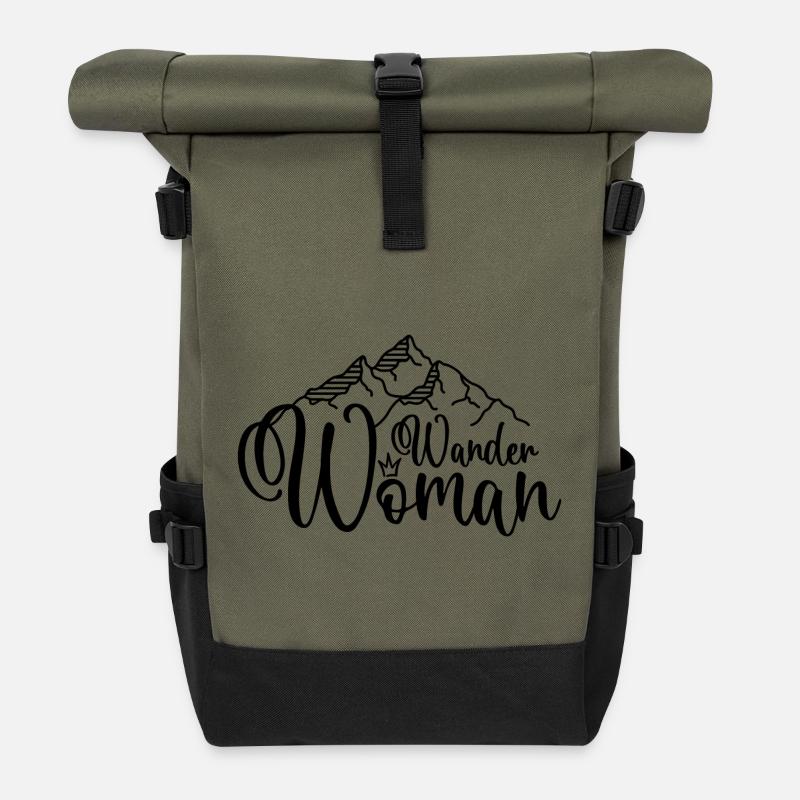Wander Woman - Rolltop Rucksack - Olive/Schwarz