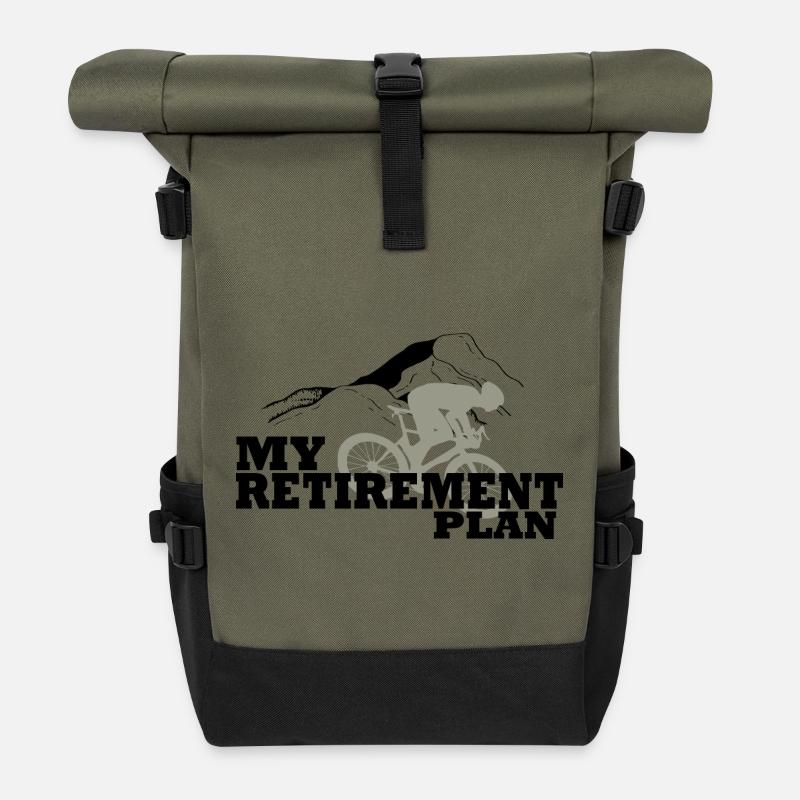 Cycling is my retirement plan - Roll Top Backpack - olive/black