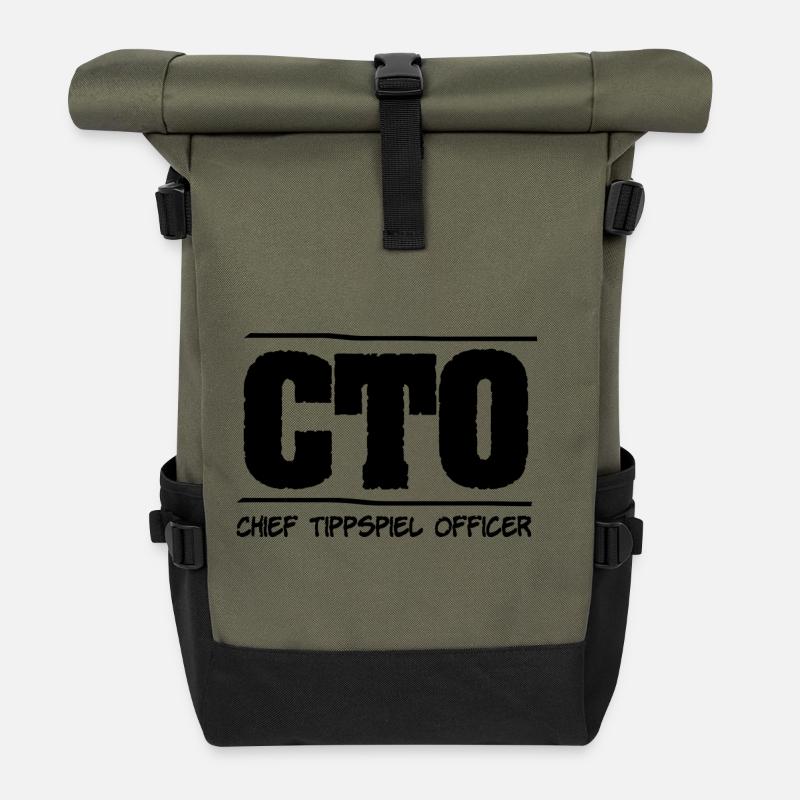 CEO des Tippspiels - CTO - Chief Tippspiel Officer - Rolltop Rucksack - Olive/Schwarz