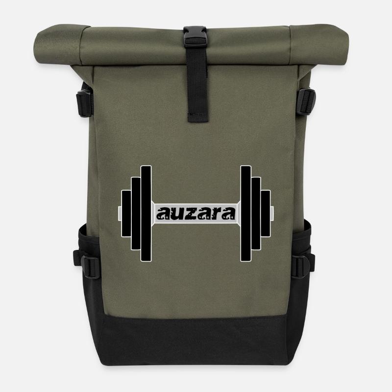 Auzara - fast and motivated person, dialect - Roll Top Backpack - olive/black