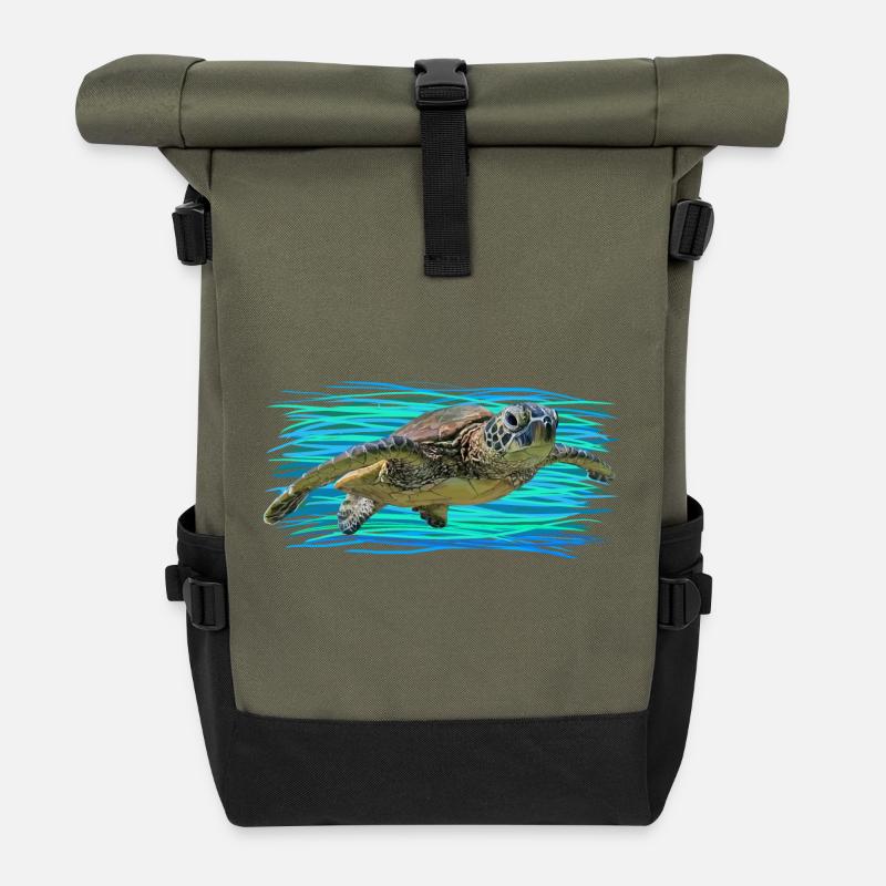 Schildkröte - Rolltop Rucksack - Olive/Schwarz