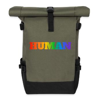 HUMAIN LGBT - Sac à dos roll top - olive/noir - Devant