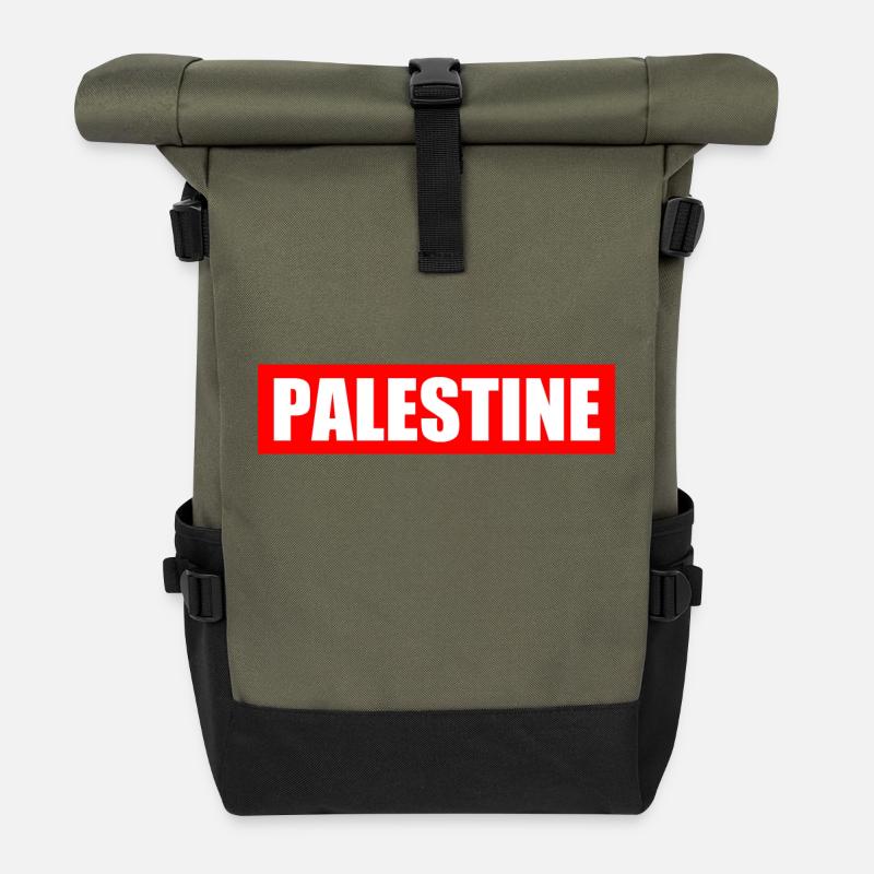 Palestine - Roll Top Backpack - olive/black