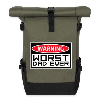 Worst Dad Ever Funny Sarcastic Father's Day Dad - Roll Top Backpack - olive/black - Front