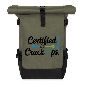 Die Ausrichtung eines Chiropraktikers ist alles Professionelle. - Rolltop Rucksack - Olive/Schwarz - Vorne