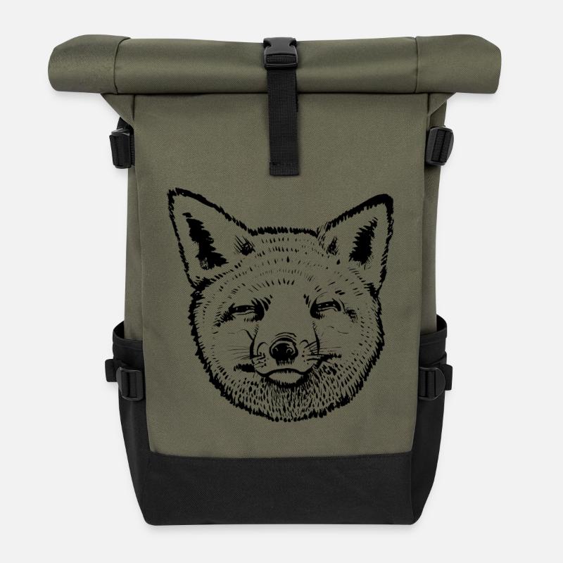 Fox Head - Roll Top Backpack - olive/black