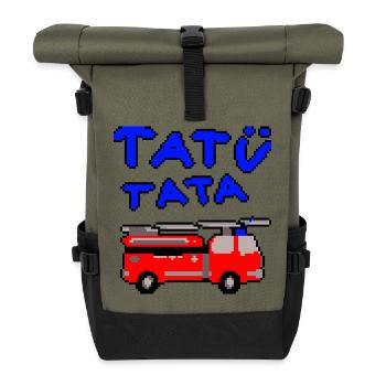 Fire brigade Tatütata - Roll Top Backpack - olive/black - Front