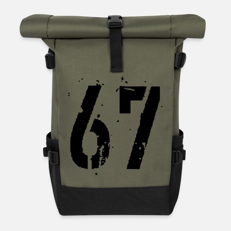 Nummer 67 - Rolltop Rucksack - Olive/Schwarz