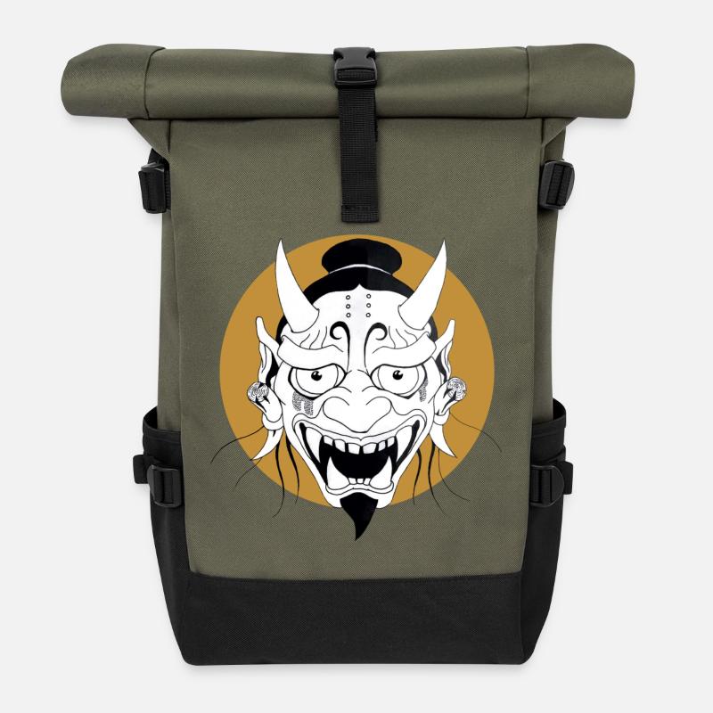 Oni Maske  - Rolltop Rucksack - Olive/Schwarz