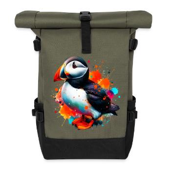 Macareux - Sac à dos roll top - olive/noir - Devant