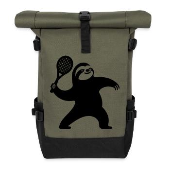 Sloth Silhouette Tennis Serve Minimaliste - Sac à dos roll top - olive/noir - Devant