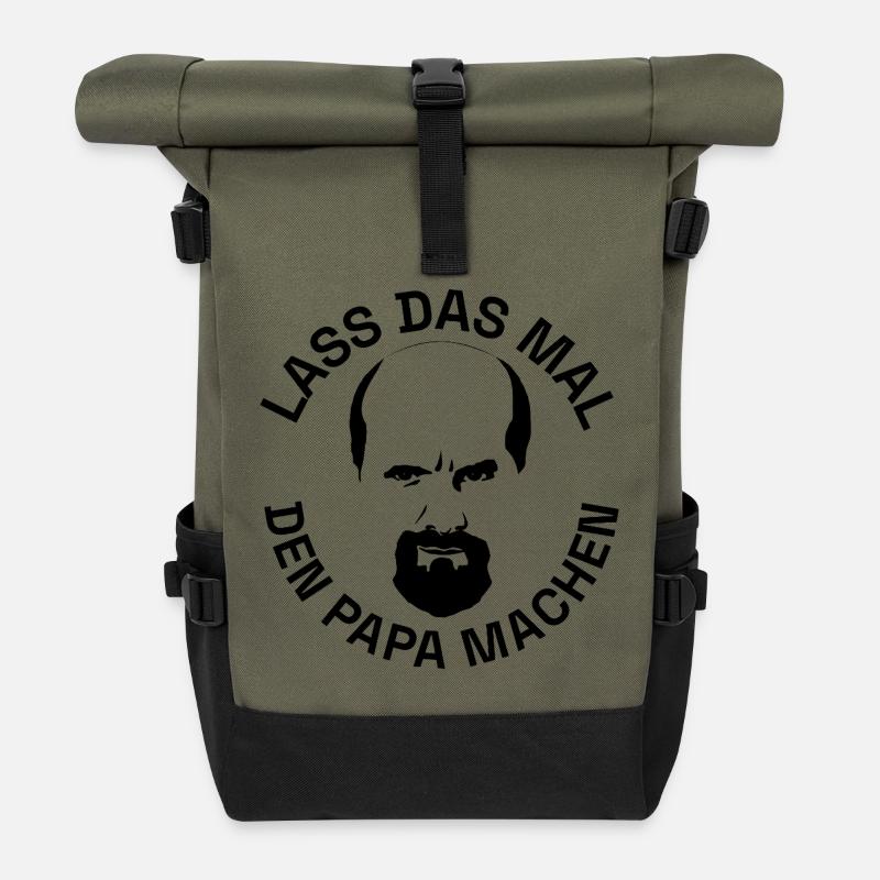 Stromberg Lass Das Mal Den Papa Machen Mit Bernd - Rolltop Rucksack - Olive/Schwarz