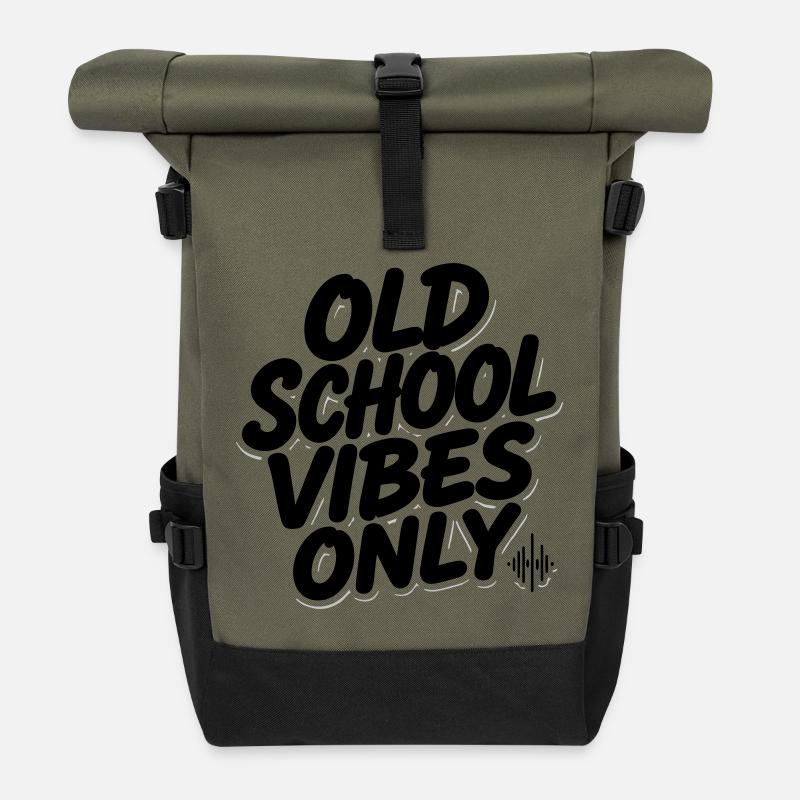 OLD SCHOOL VIBES uniquement - Sac à dos roll top - olive/noir