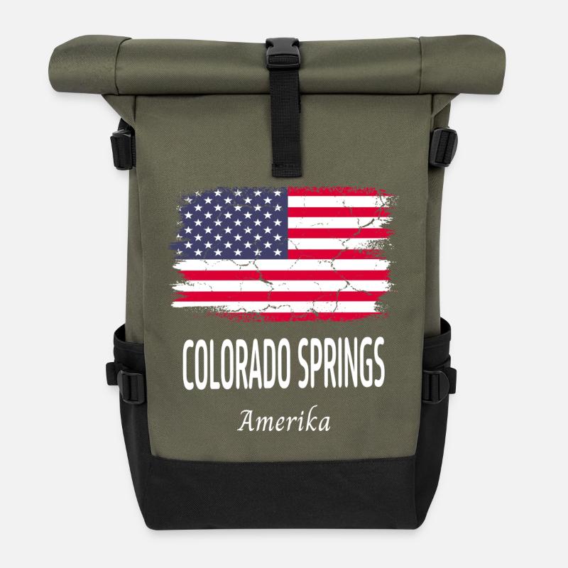 Colorado Springs - Sac à dos roll top - olive/noir