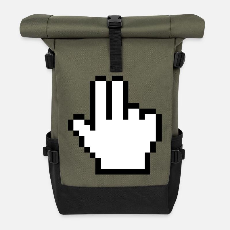 Main de souris 2 doigts - Sac à dos roll top - olive/noir