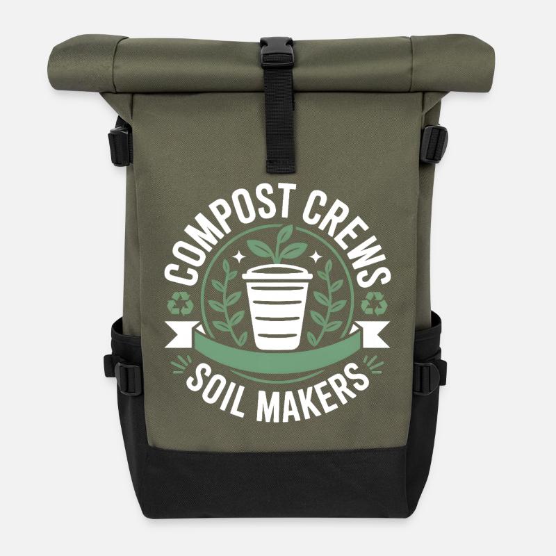 Compost Crews Soil Makers Gärtner - Rolltop Rucksack - Olive/Schwarz