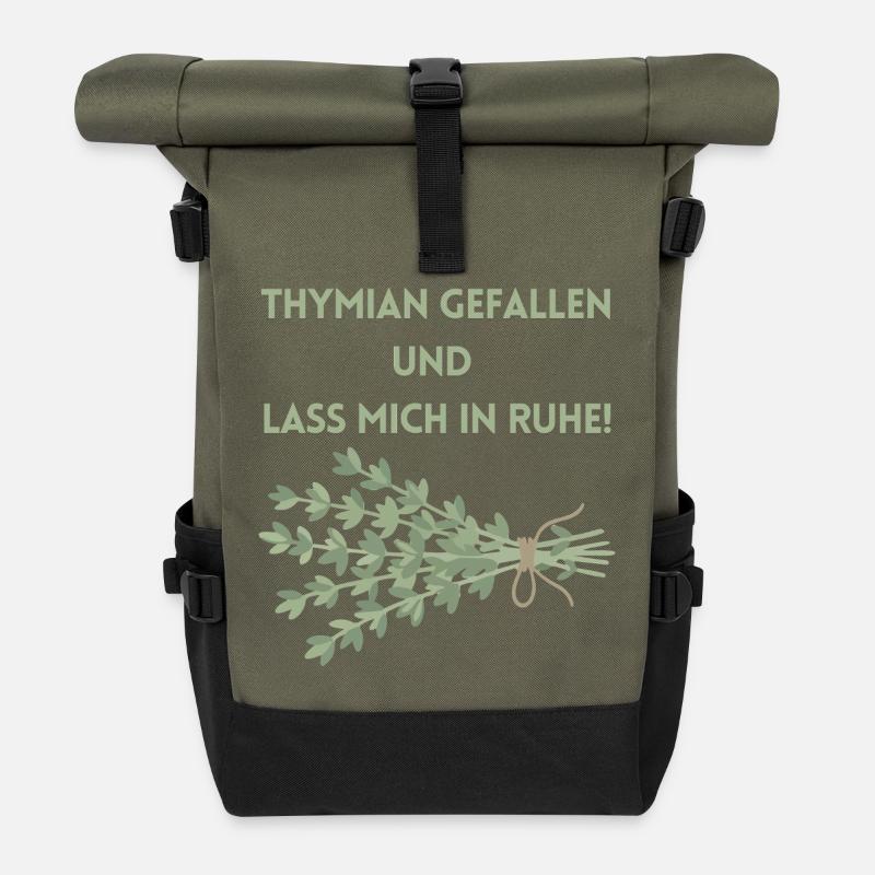 Thymian einen Gefallen und lass mich in Ruhe! - Rolltop Rucksack - Olive/Schwarz