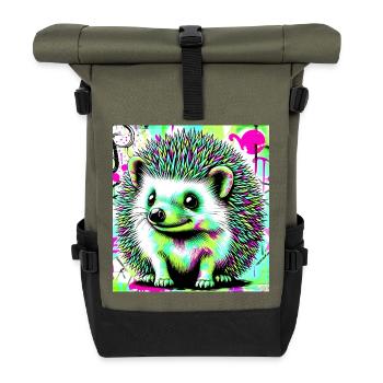 hedgehog - Roll Top Backpack - olive/black - Front