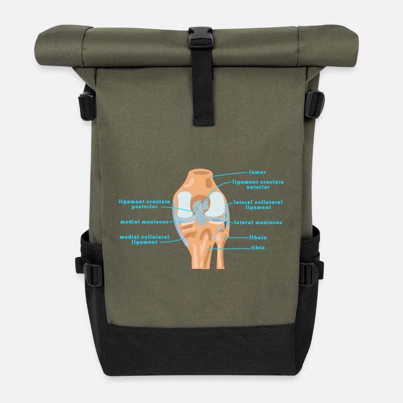 Physio genou d’anatomie Bracelet croisé Ménisque - Sac à dos roll top - olive/noir